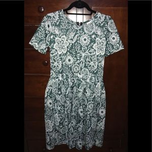 LulaRoe Amelia dress in hunter green print